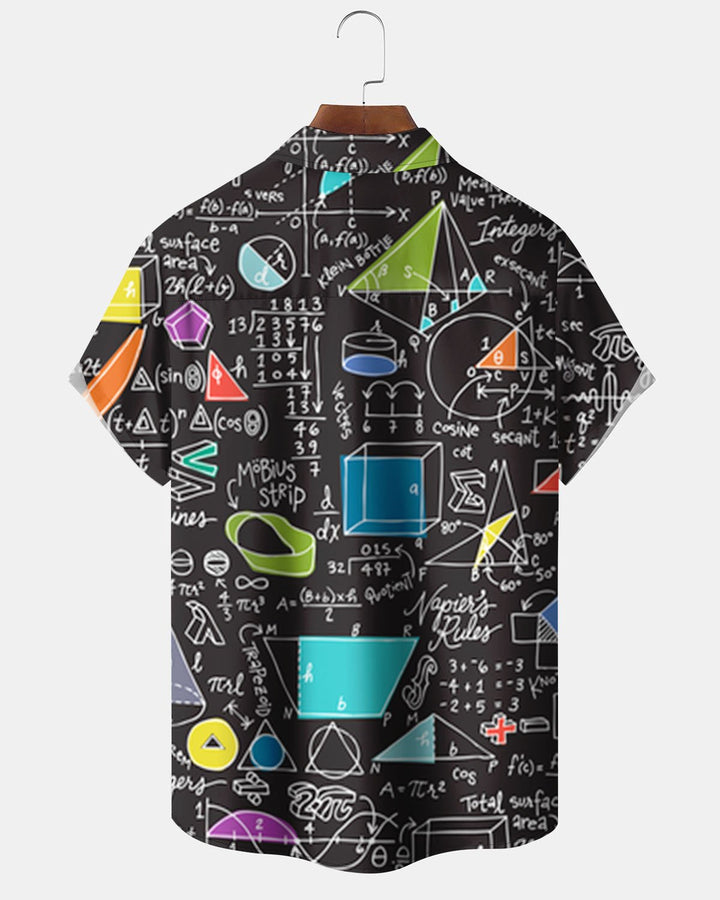 Alohadaddy® Casual Retro Geometric Print Art Button Stretch Pocket Men&