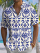 Alohadaddy® Casual Patterned Art Print Chest Pocket Stretch Men's Short Sleeve Shirt Big & Tall