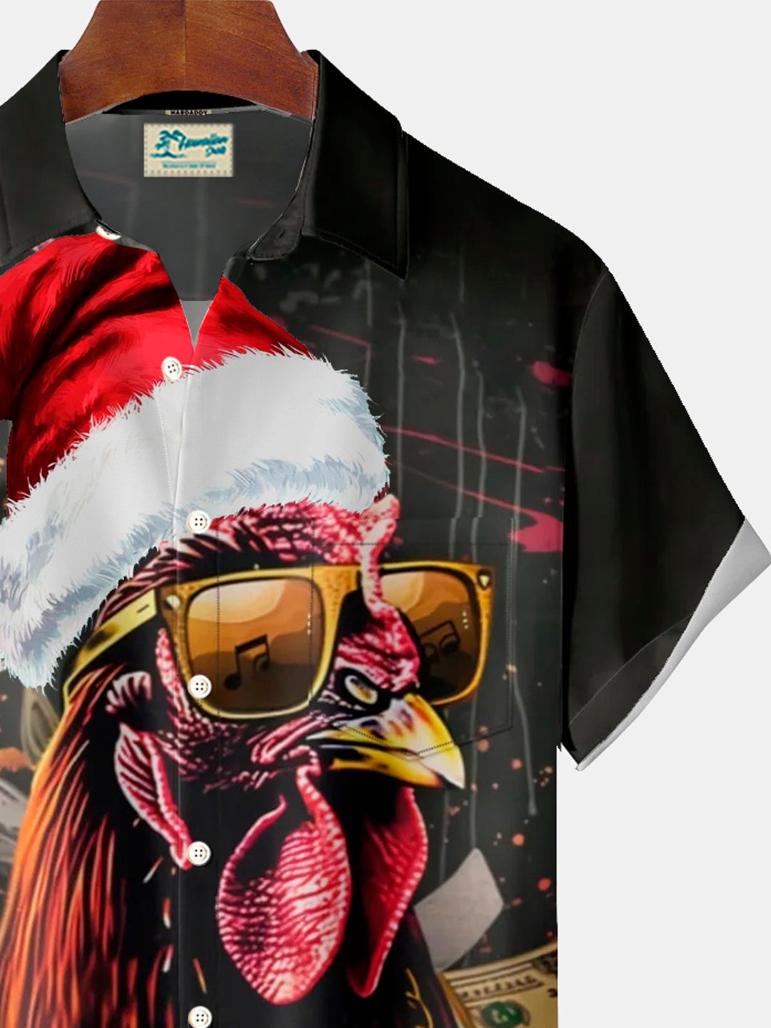 Alohadaddy Santa Hat Rooster 3D Digital Print Men&