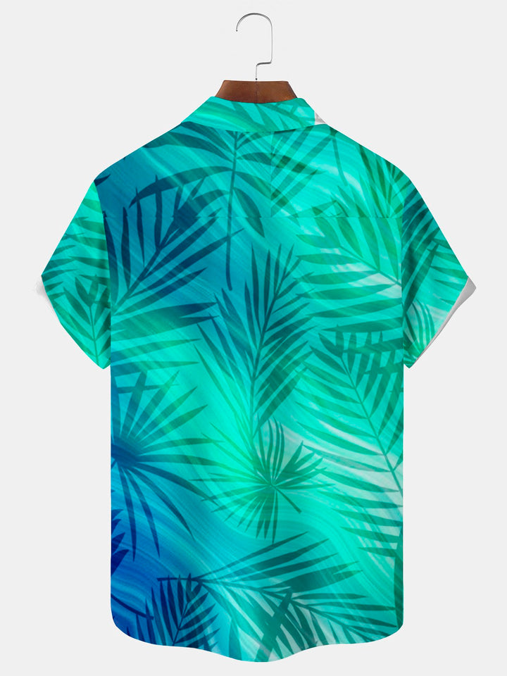 Alohadaddy Hawaiian Plant Leaves Palm Tree Gradient Print Men&
