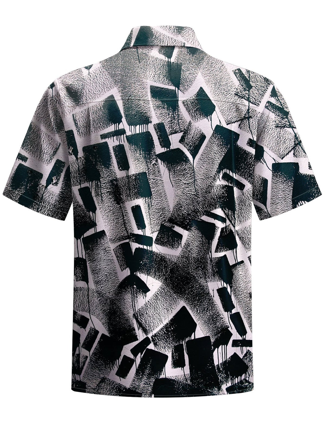 Alohadaddy® Casual Geometric Art Print Chest Pocket Men&