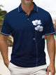 Alohadaddy® Casual Floral Art Print Stretch Men's Polo Shirt Big & Tall