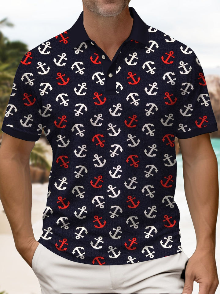 Alohadaddy® Casual Anchor Print Art Stretch Men&