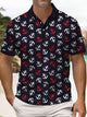 Alohadaddy® Casual Anchor Print Art Stretch Men's Short Sleeve Polo Big & Tall