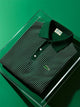 Alohadaddy® Men's Classic Business Stripe Logo Button Polo Shirt Big & Tall
