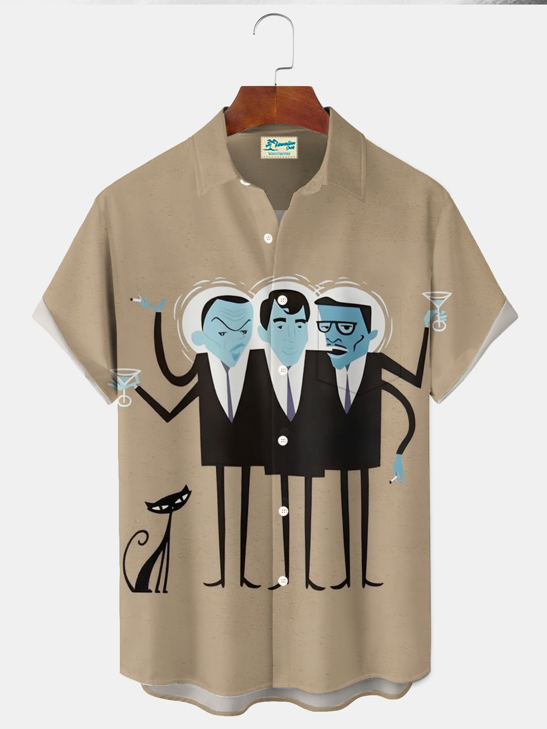 Alohadaddy® Retro 1950s Mid-century Atomic Age Geometric Cocktail Graphic Print Men&