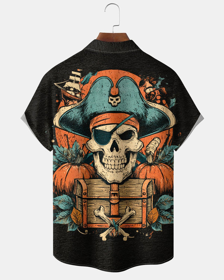 Alohadaddy® Halloween Skull Pirate Print Men&