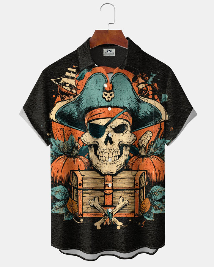 Alohadaddy® Halloween Skull Pirate Print Men&
