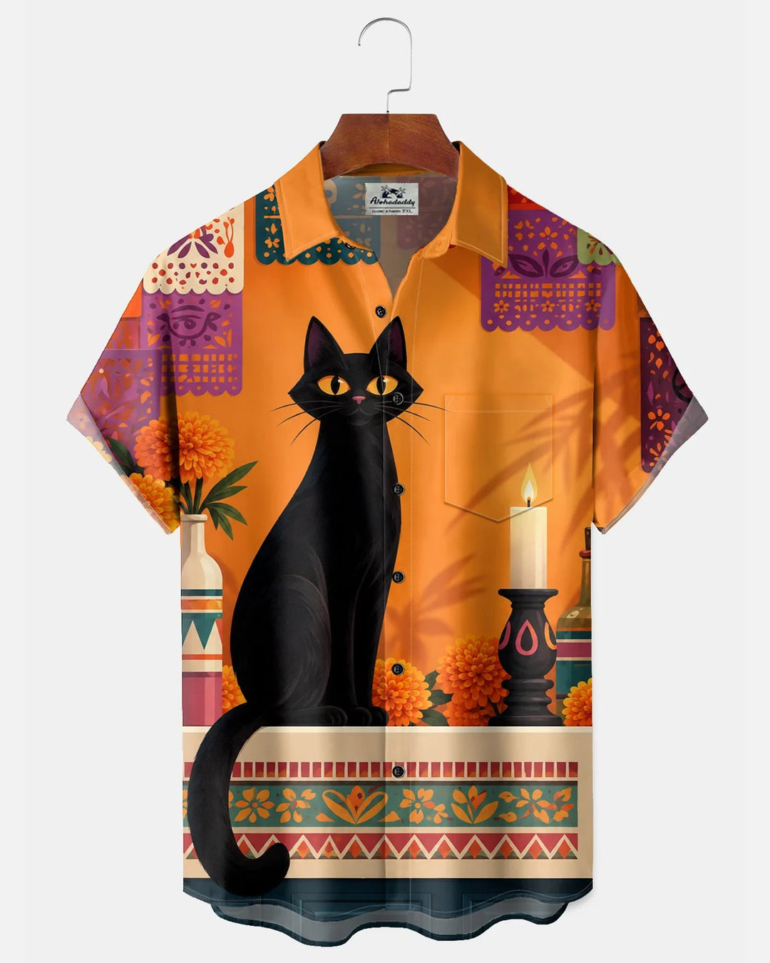 Alohadaddy® Day of the Dead Cat Print Men&