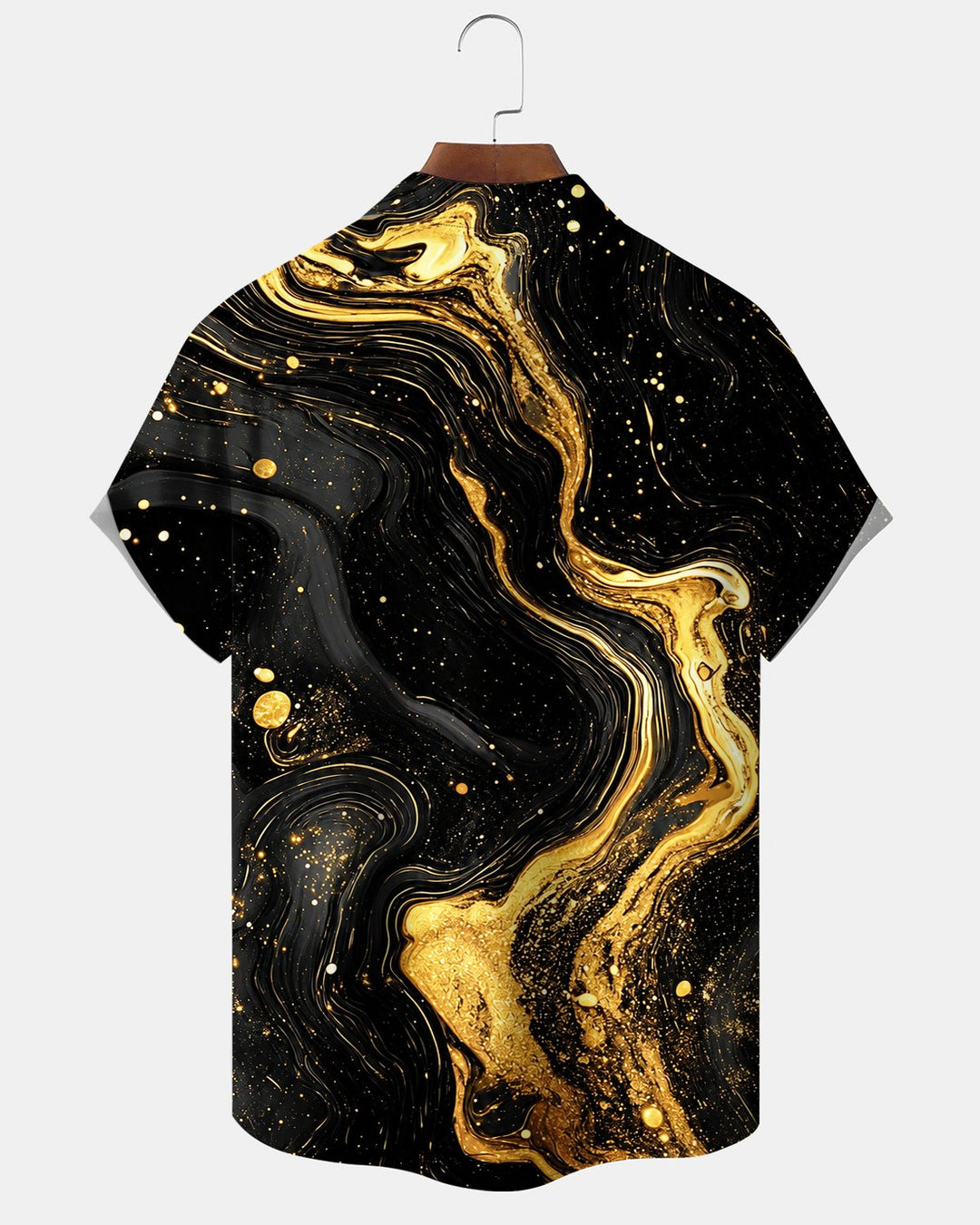 Alohadaddy® Casual Abstract Gold Striped Print Men&