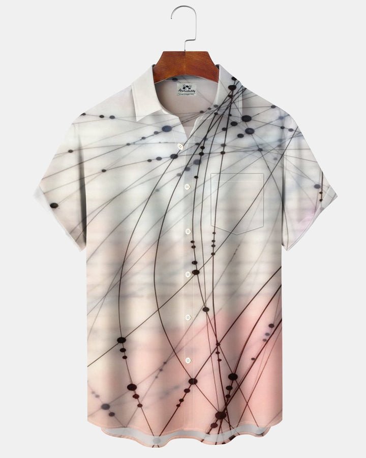 Alohadaddy® Casual Abstract Art Striped Print Men&