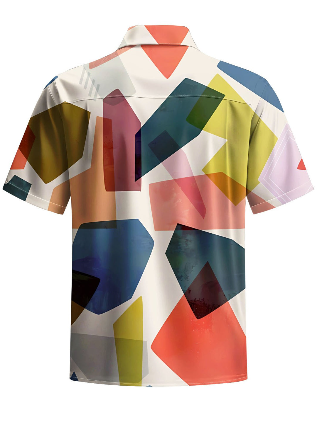 Alohadaddy® Casual Geometric Art Print Chest Pocket Men&