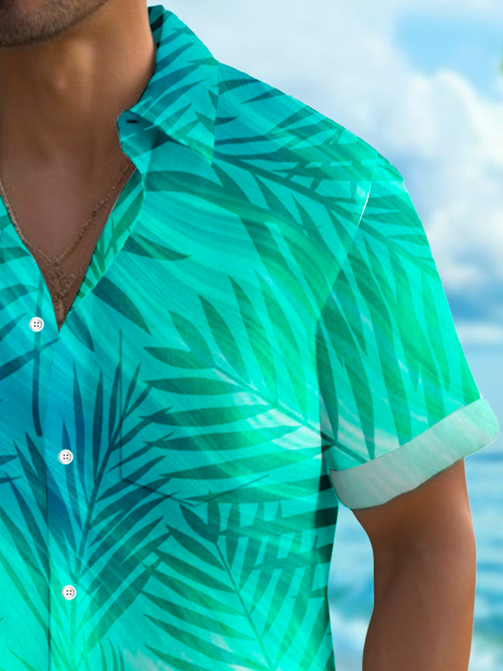 Alohadaddy Hawaiian Plant Leaves Palm Tree Gradient Print Men&