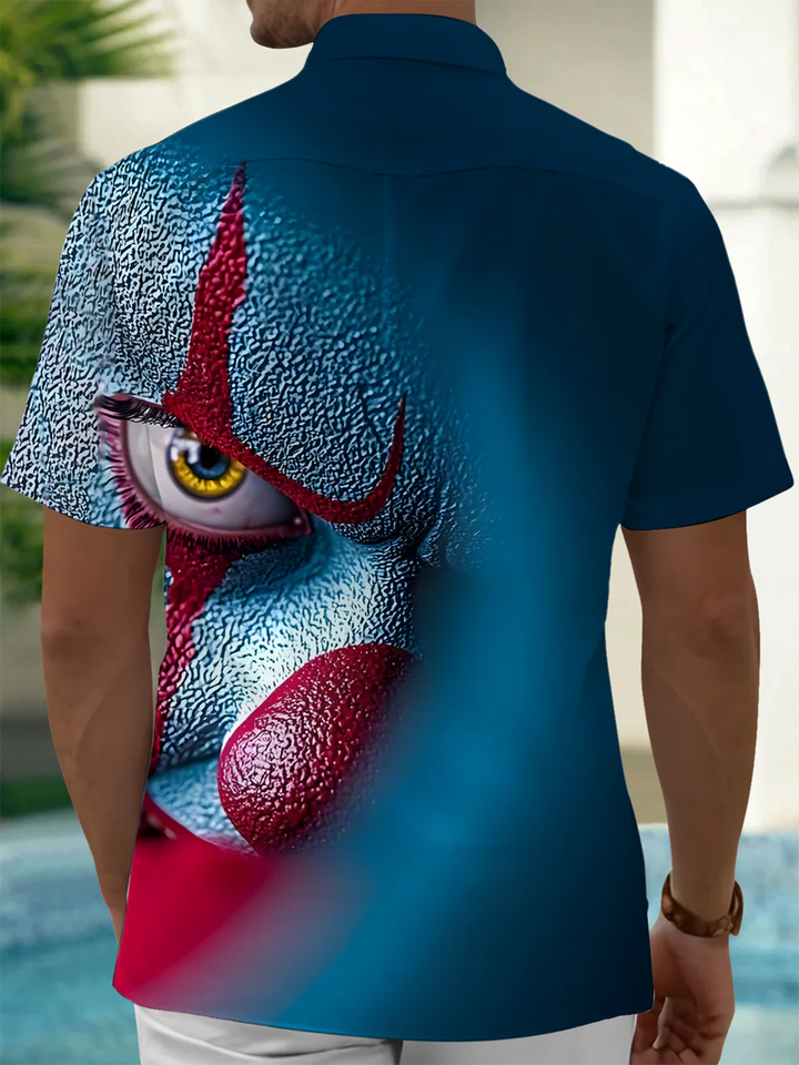 Alohadaddy® Casual Joker Art Print Chest Pocket Men&