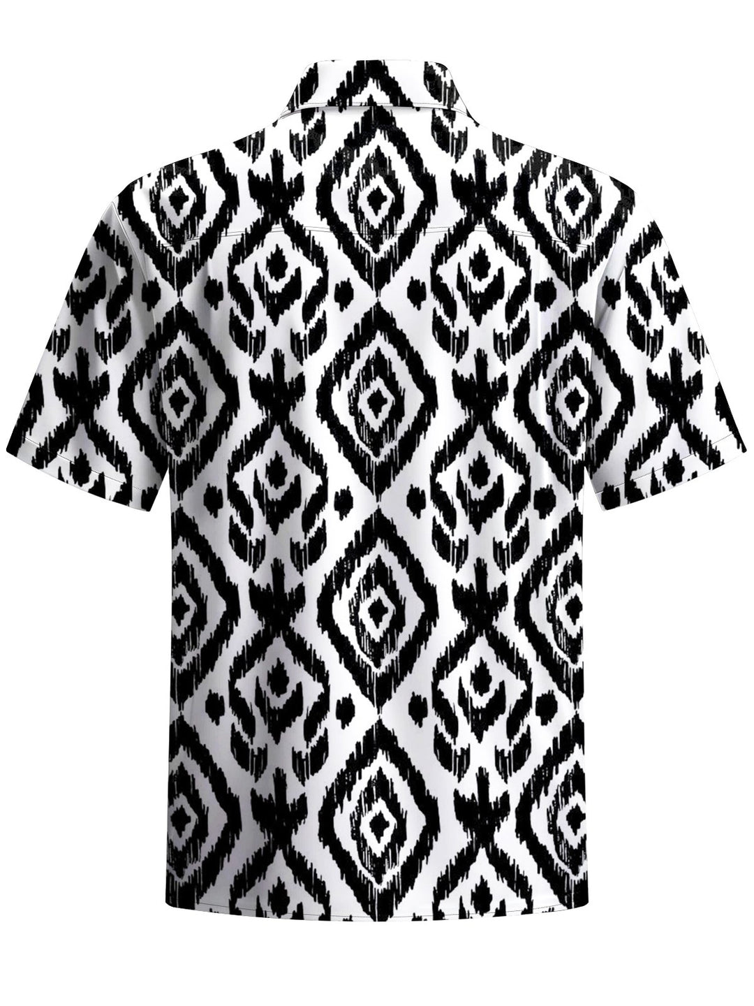 Alohadaddy® Casual Geometric Art Print Chest Pocket Men&