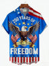 Alohadaddy® 250th Anniversary American Flag Eagle Print Men's Button-Down Pocket Short-Sleeve Shirt Big & Tall