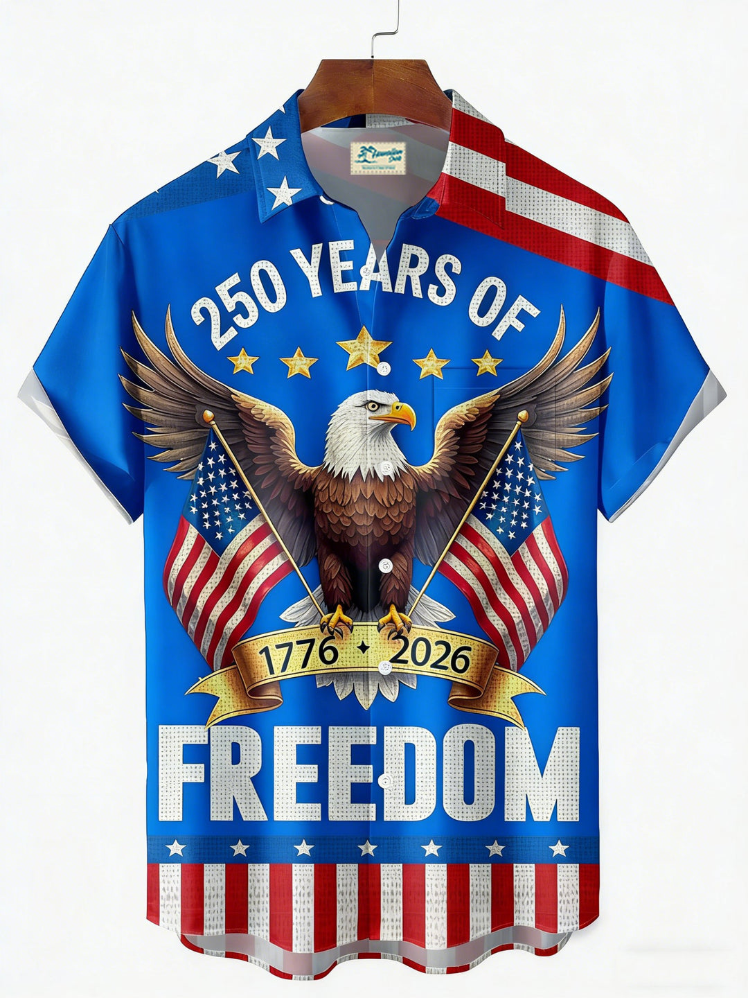 Alohadaddy® 250th Anniversary American Flag Eagle Print Men&