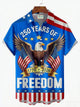 Alohadaddy® 250th Anniversary American Flag Eagle Print Men's Button-Down Pocket Short-Sleeve Shirt Big & Tall