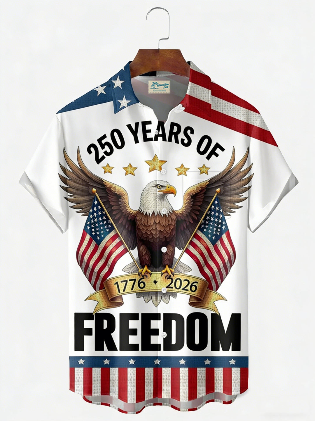 Alohadaddy® 250th Anniversary American Flag Eagle Print Men&