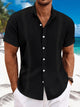 Alohadaddy Cotton Casual Stand Collar Short Sleeve Men's Shirt