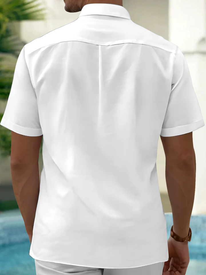 Alohadaddy® Casual Puppy Art Print Chest Pocket Men&