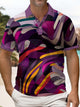 Alohadaddy® Casual Abstract Print Art Stretch Men's Polo Shirt Big & Tall