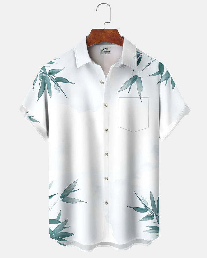 Alohadaddy® Casual Bamboo Print Artistic Button Pocket Cardigan Men&
