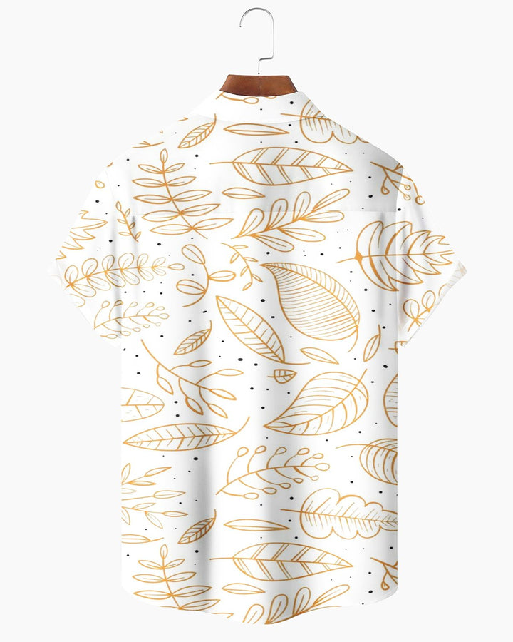 Alohadaddy® Casual Floral Leaf Print Men&