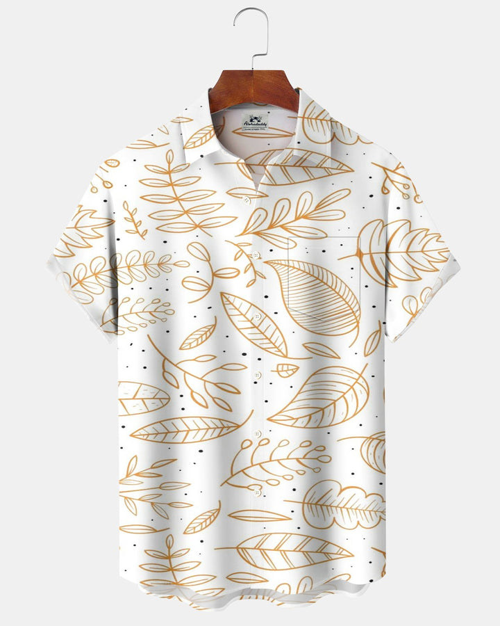 Alohadaddy® Casual Floral Leaf Print Men&
