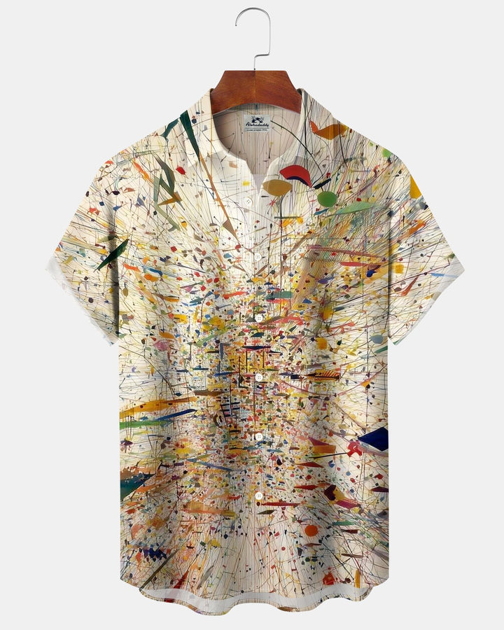 Alohadaddy® Casual Abstract Art Striped Graffiti Print Men&
