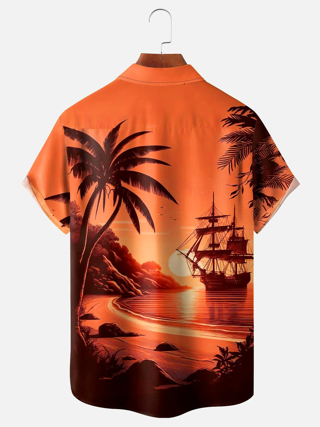 Chemise à manches courtes avec poche boutonnée pour homme Alohadaddy Hawaiian Coconut Palm Sailing Nautical Print 3D Big &amp;amp; Tall