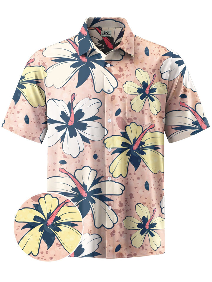 Alohadaddy® Hawaiian Flowers Art Print Moisture Wicking Men&