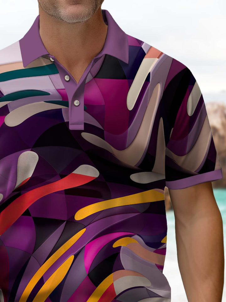 Alohadaddy® Casual Abstract Print Art Stretch Men&