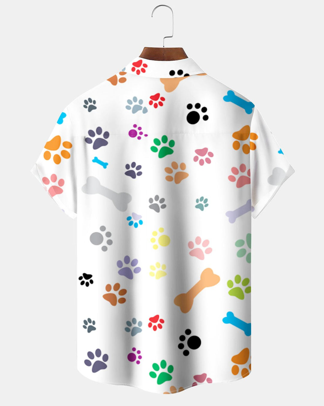 Alohadaddy® Hawaiian Cartoon Footprint Bone Print Art Button Stretch Pocket Men&