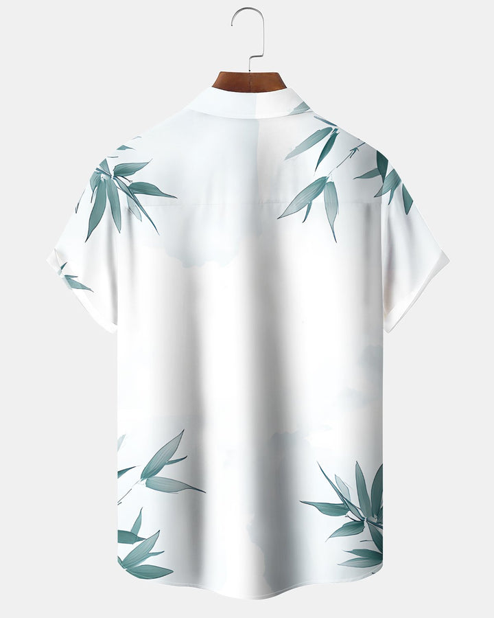 Alohadaddy® Casual Bamboo Print Artistic Button Pocket Cardigan Men&