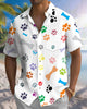 Alohadaddy® Hawaiian Cartoon Footprint Bone Print Art Button Stretch Pocket Men's Short-Sleeve Shirt Big & Tall