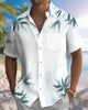 Alohadaddy® Casual Bamboo Print Artistic Button Pocket Cardigan Men's Short Sleeve Shirt Big & Tall
