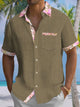Alohadaddy® Casual Contrast Floral Print Chest Pocket Men's Short Sleeve Shirt Big & Tall
