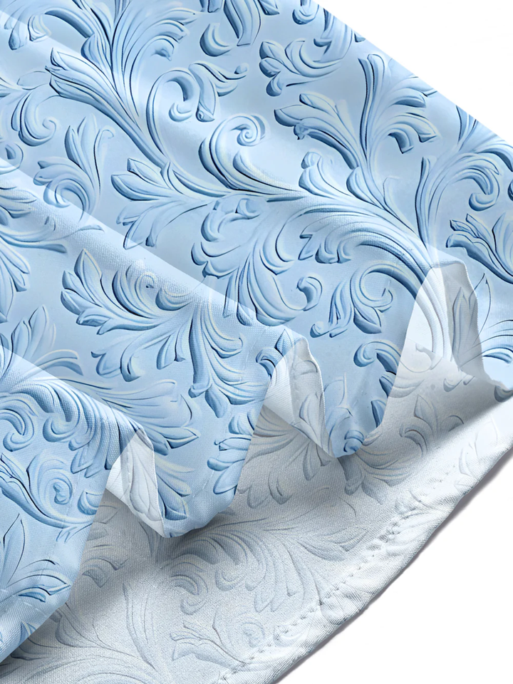Alohadaddy® Casual Baroque Pattern Art Print Chest Pocket Men&