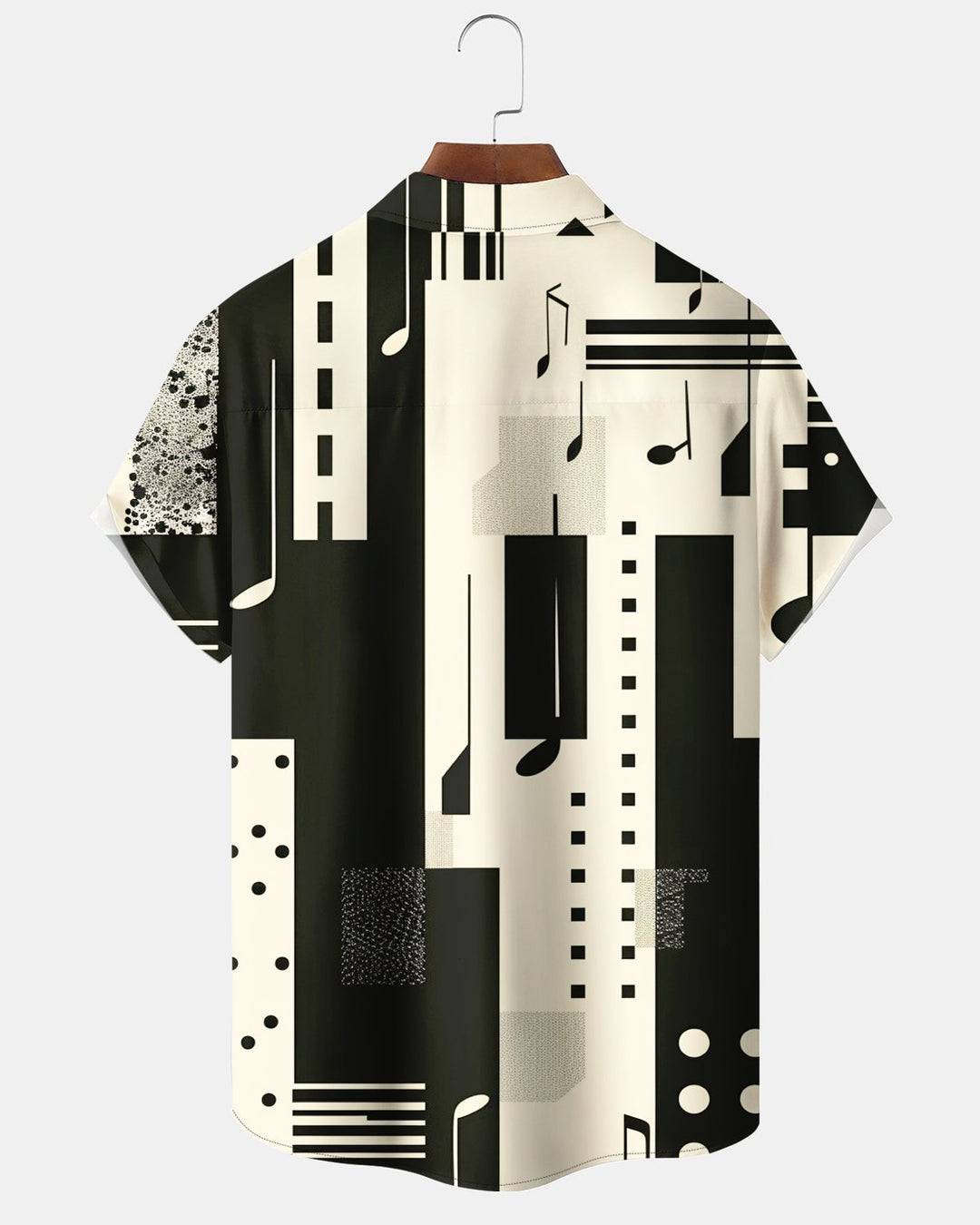 Alohadaddy® Casual Geometric Patchwork Musical Note Print Men&