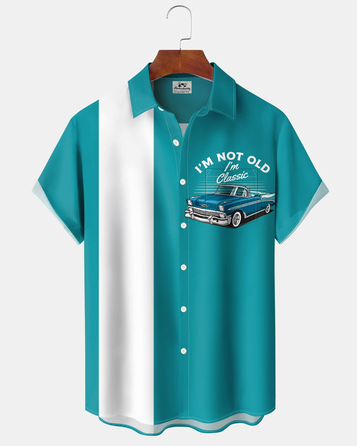 Alohadaddy® Retro Car Stripe Bowling Print Men&