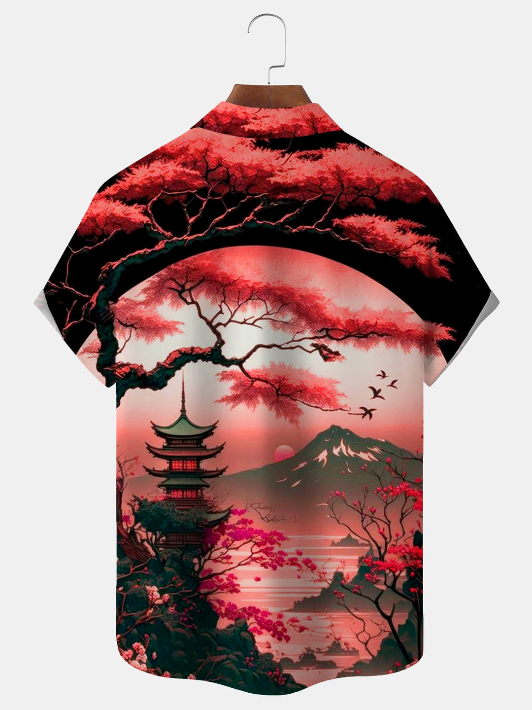 Alohadaddy Retro Ukiyoe Plum Blossom Scenery 3D Print Men&