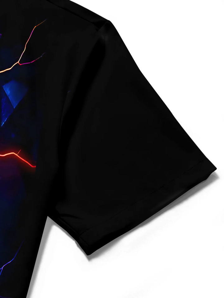 Alohadaddy® Casual Abstract Texture Art Print Chest Pocket Men&