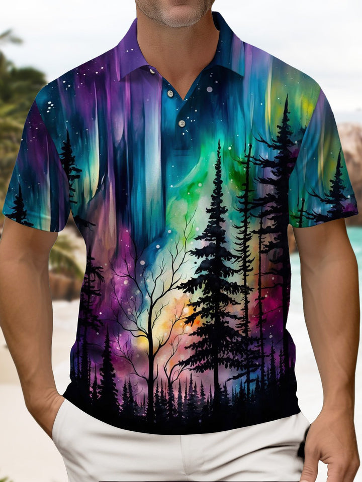 Alohadaddy® Casual Botanical Aurora Art Print Stretch Men&