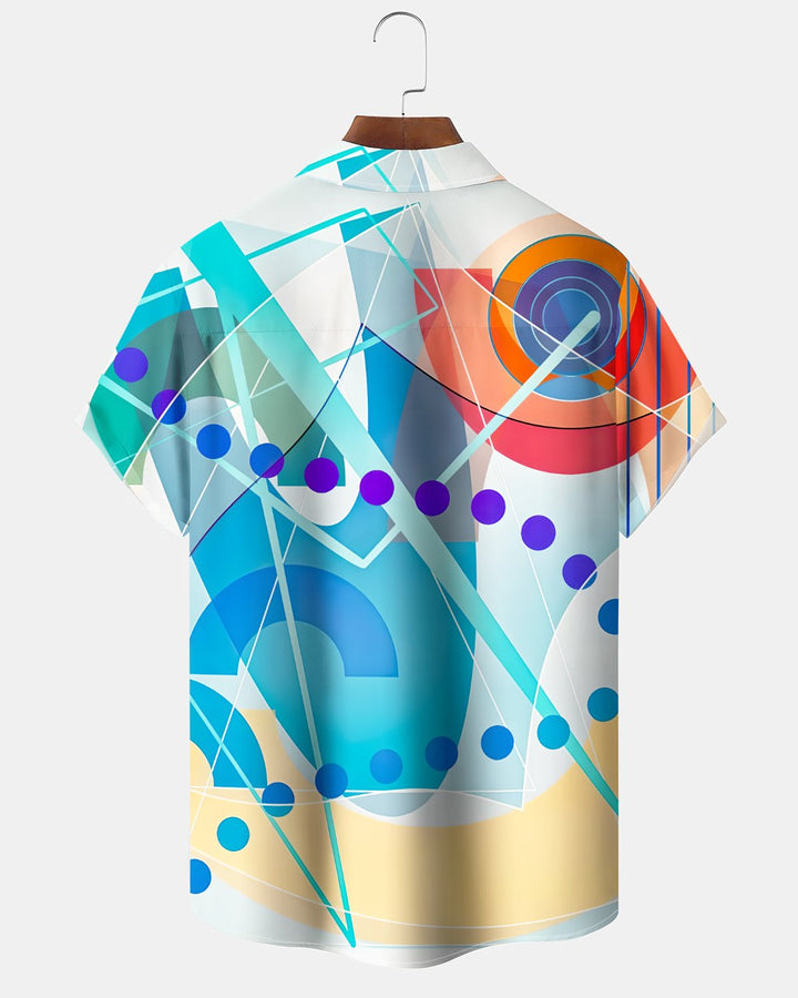 Alohadaddy® Casual Abstract Print Art Button Pocket Cardigan Men&
