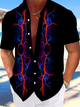 Alohadaddy® Casual Abstract Texture Art Print Chest Pocket Men's Short Sleeve Shirt Big & Tall