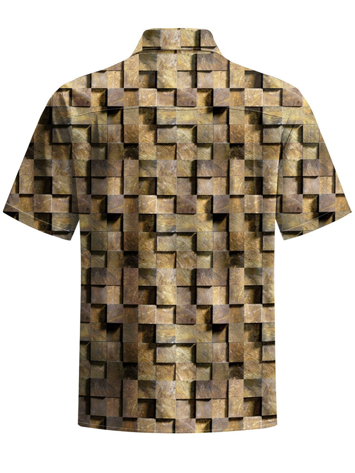 Alohadaddy® Retro Geometric Art Print Moisture Wicking Men&