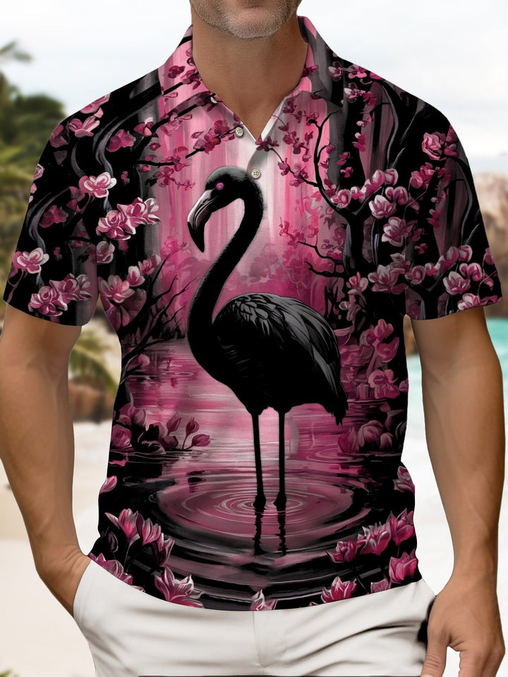 Alohadaddy® Casual Flamingo Art Print Stretch Men&