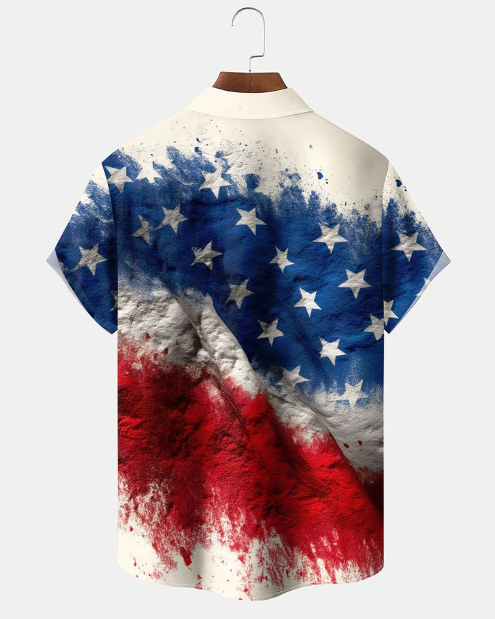Alohadaddy® Casual American Flag Print Art Button Cardigan Men&