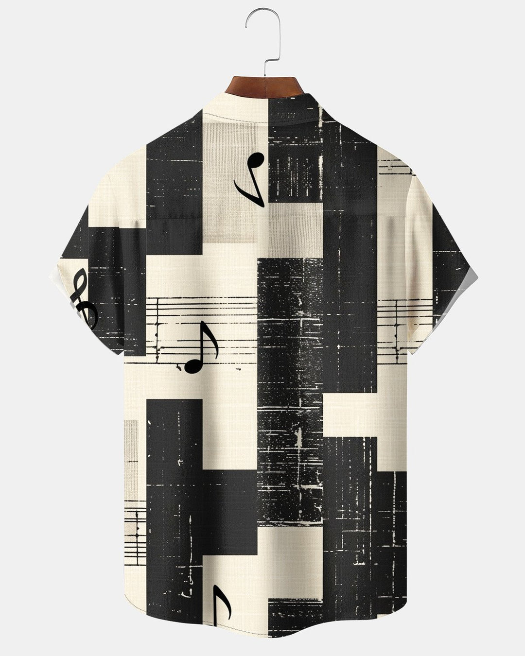 Alohadaddy® Casual Geometric Patchwork Musical Note Print Men&